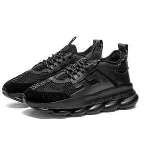 Versace Tessuti Crosta Vitello All Black Sneaker